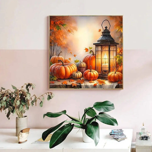 Diamond Painting - Herbstzauber mit Kürbissen