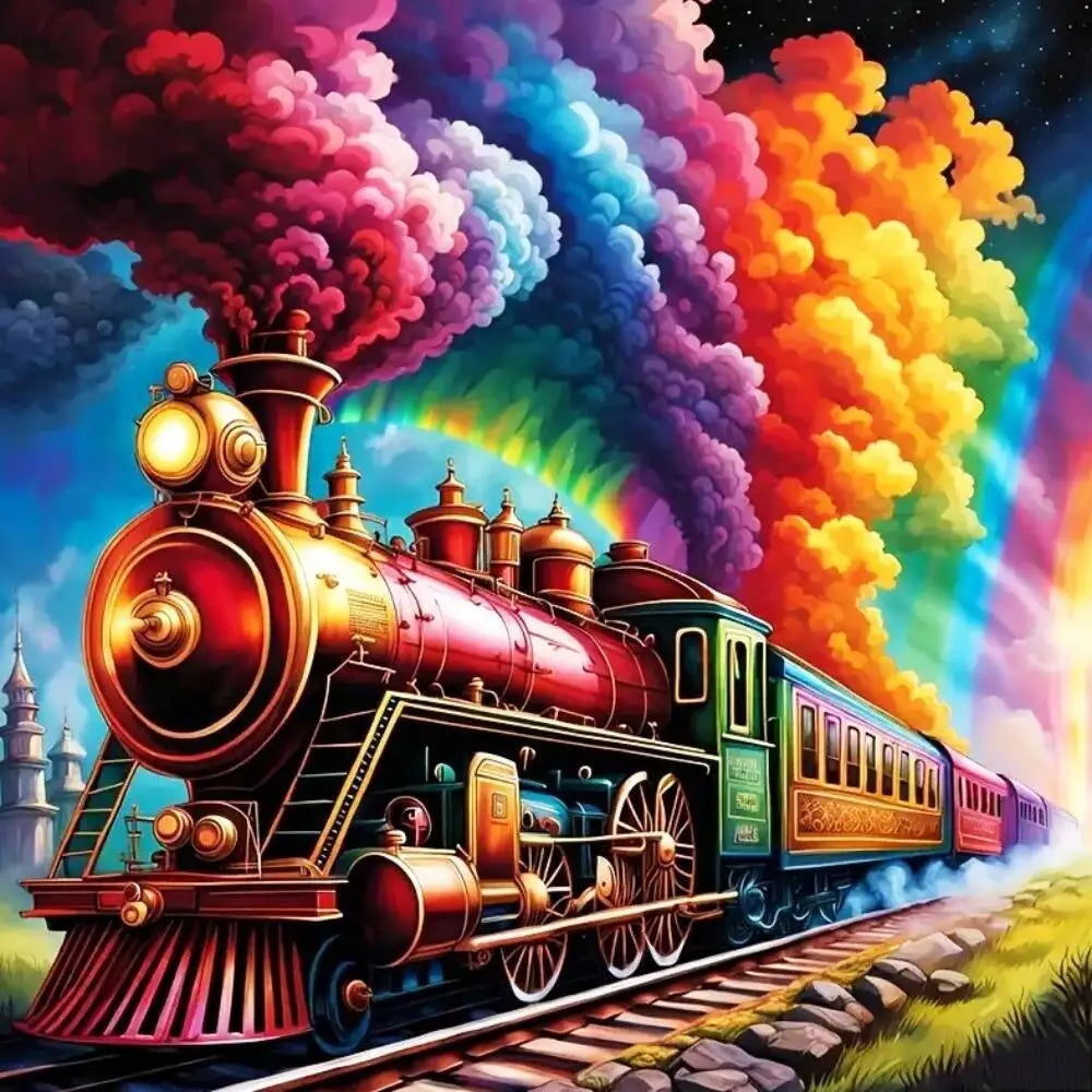 Diamond Painting - Magischer Regenbogen-Express