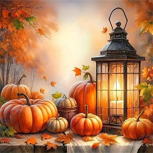 Diamond Painting - Herbstzauber mit Kürbissen